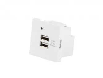Gniazdo 45x45 230V ładowarka 2xUSB 2.1A LANBERG białe