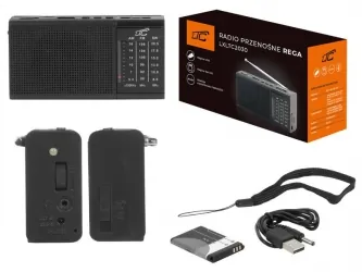 Przenośne radio LTC Rega USB TF AUX z mini latarką LED
