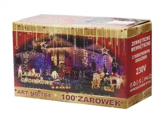 Lampki ozdobne choinkowe zielone Led 100szt 7,5m