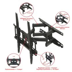 Regulowany uchwyt Telewizora TV LCD LED PLAZMA 23-60 cala VESA wieszak
