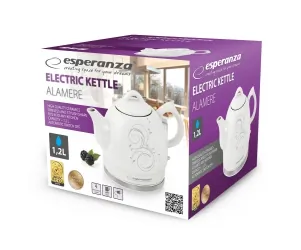 Elektryczny czajnik ceramiczny Esperanza CERAMIC ALAMERE 1,2L nadruk szary