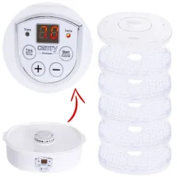 Suszarka do grzybów owoców warzyw dehydrator Camry CR 6659 550W timer 5 sit
