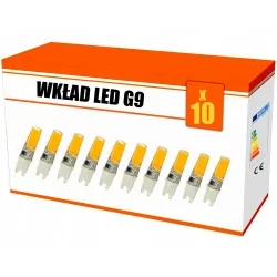 Zestaw 10x wkład LED G9 3W AC230V COB 360° 16x62 mm