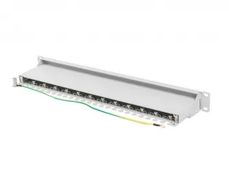 Patch panel 24x port 1U LANBERG do szafy RACK 19" KAT.7 ekranowany szary