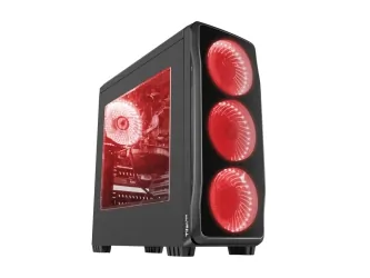 OBUDOWA GENESIS TITAN 750 RED MIDI TOWER Z OKNEM, REG. OBR., USB 3.0, BEZ PSU
