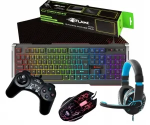 Zestaw GENESIS RHOD 400 RGB ALU klawiatura + mysz + mata + pad + słuchawki