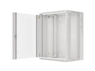Szafa instalacyjna RACK wisząca 19&#039;&#039; 15U 570x450 drzwi szklane Lanberg  - szara