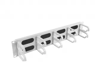 Organizer kabli LANBERG do szafy RACK 19" 2U z 10 uchwytami panel szczotkowany typ B szary