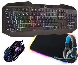 REBELTEC PATROL klawiatura dla graczy z podświetleniem RGB + mata + mysz + słuchawki