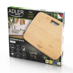 Elektroniczna waga łazienkowa Adler AD 8173 do 150 kg z naturalnego bambusa