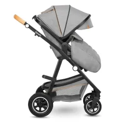 Wózek wielofunkcyjny LIONELO AMBER 2 w 1 spacerówka + gondola + torba + akcesoria - szary