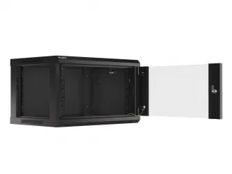 Szafa instalacyjna RACK V2 wisząca 19'' 6U 600x450 drzwi szklane Lanberg  - czarna