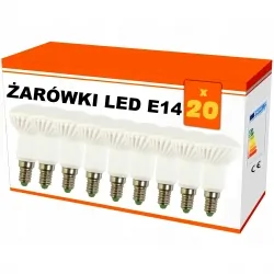 Zestaw 20x  żarówek "R50" LED ceramiczna E14 6W AC230V, 470 lm!,WW,blist