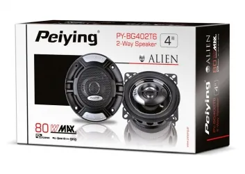Głośniki samochodowe Peiying 4" 80W z maskownicami komplet