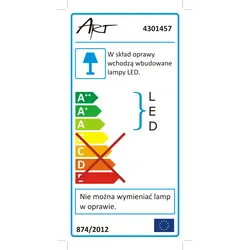 Panel LED podtynkowy lampa sufitowa ART 12W 4000K 167x167 mm