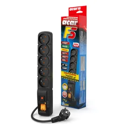 Listwa zasilająca ACAR F5 1m 5X 230V PL czarna