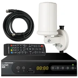 Tuner cyfrowy Esperanza EV106 DVB-T/T2 H.265/HEVC + antena zew/wew ATD12 + kabel 6m