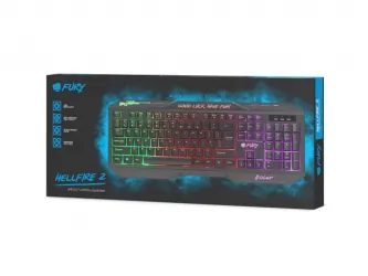 Podświetlana klawiatura dla graczy FURY HELLFIRE 2 + podświetlana mata + mysz + słuchawki