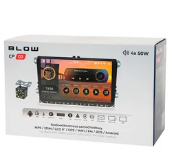 Radio samochodowe BLOW CP02 2DIN 9" Android WiFi GPS CarPlay - do VW SKODA SEAT