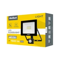 Halogen lampa LED naświetlacz Rebel 20W SMD 3000K 1500 lm z sensorem zmierzchu