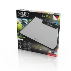 Elektroniczna waga  łazienkowa LED Adler AD 8174s do 180 kg srebrna