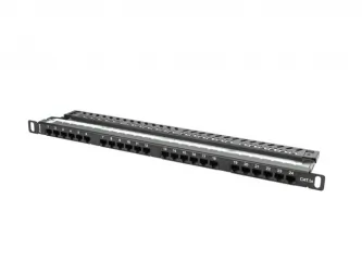 Patch panel 24x port 0.5U LANBERG do szafy RACK 19&quot; KAT.5E czarny