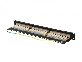 Patch panel 24x port 1U LANBERG do szafy RACK 19&quot; KAT.6A ekranowany czarny