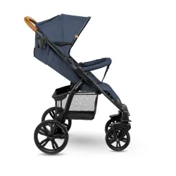 Wózek spacerowy LIONELO ANNET niebieski duże koła + moskitiera + ocieplacz na nóżki