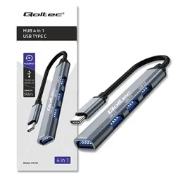 Hub adapter rozdzielacz USB-C 3.1 Qoltec na USB 3.0   3x USB 2.0