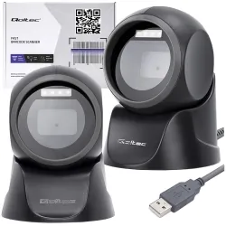 Stacjonarny czytnik kodów kreskowych 1D 2D Qoltec USB