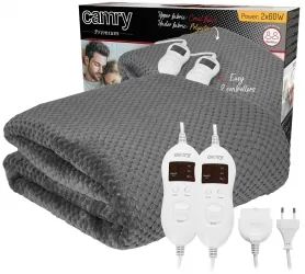 Podwójny elektryczny koc podkładowy z czasomierzem Camry CR 7417 szary 150cm&amp;160cm 