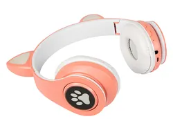 Słuchawki bezprzewodowe Bluetooth dla dzieci BLOW z uszami LED - różowe