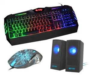 Klawiatura gamingowa podświetlana dla graczy FURY SPITFIRE + mysz + podkładka