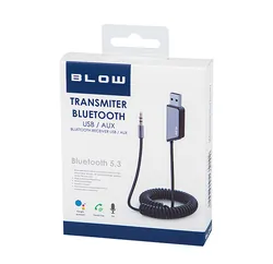 Transmiter FM z zestawem głośnomówiącym BLOW MINI Bluetooth 5.3   AUX Cable