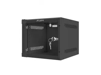 Szafa instalacyjna RACK wisząca 10'' 4U 280x310 drzwi szklane Lanberg (flat pack) - czarna