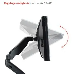 Uchwyt gazowy biurkowy do dwóch monitorów LED/LCD 13-27 cala