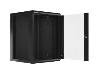 Szafa instalacyjna RACK wisząca 19'' 15U 570x600 drzwi szklane Lanberg - czarna