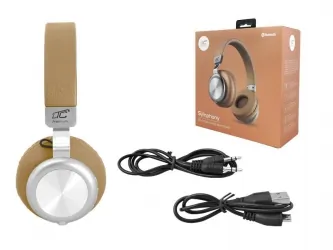 Słuchawki bezprzewodowe bluetooth LTC SYMPHONY mikrofon FM SD AUX - złote