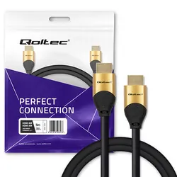 Kabel HDMI v2.1 Qoltec Ultra high speed 8K 60Hz 26AWG GOLD Ethernet 5m