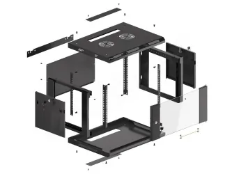 Szafa instalacyjna RACK V2 wisząca 19'' 6U 600x450 drzwi szklane Lanberg  - czarna