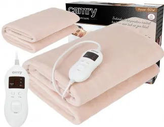 Pojedynczy elektryczny koc podkładowy z czasomierzem Camry CR 7423 kremowy 150cm x 80cm