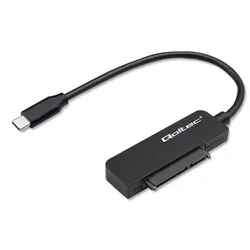 Adapter SATA przejściówka na dysk SSD HDD 2.5" Qoltec USB-C Super speed 5Gb/s 2TB 19cm
