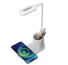 Lampka biurkowa LED Rebeltec z ładowarką indukcyjną - czarna
