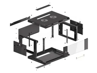 Szafa instalacyjna RACK V2 wisząca 19&#039;&#039; 4U 600x450 drzwi szklane Lanberg  - czarna
