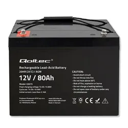 Akumulator AGM Qoltec 12V 80Ah