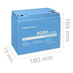 Akumulator LiFePO4 litowo-żelazowo-fosforanowy Qoltec 12.8V 30Ah 384Wh BMS
