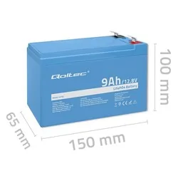 Akumulator LiFePO4 litowo-żelazowo-fosforanowy Qoltec 12.8V 9Ah 115.2Wh BMS