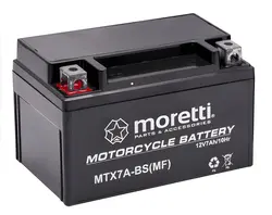 Akumulator motocyklowy Moretti 12V 7Ah do motocykli skuterów MTX7A-BS