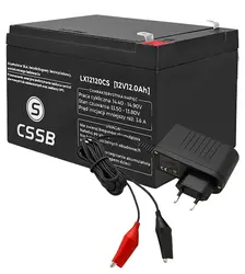 Akumulator żelowy CSSB 12V 12Ah    ładowarka