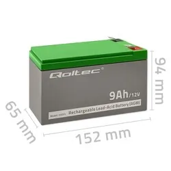 Akumulator AGM Qoltec 12V 9Ah HQ